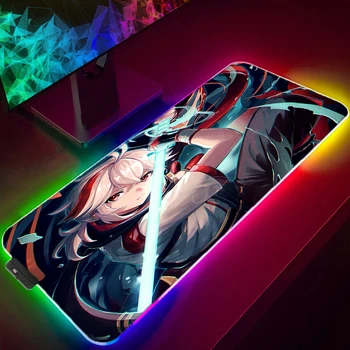 Koberec Hráč Genshin Vplyv LED Svetlo Herné Podložka pod Myš RGB 900X400 Kawaii Luminiscenčné Stôl Mat Pc Mousepad Veľké Príslušenstvo