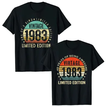 40 ročný Darčeky Ročník 1983 Limited Edition 40. Narodeniny T-Shirt Ženy Muži Oblečenie Manžel, Manželka, Oblečenie, Krátky Rukáv, Blúzky