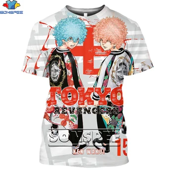 SONSPEE Dobrodružné Anime Tokio Rvengers Cartoon Manjiro Sano Tričko 3D Tlač Muži Ženy je Muž, Nadrozmerné T-shirts Deti T-shirt
