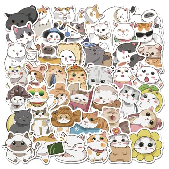 10/30/50PCS Kreslené Ručne maľované Cute Cat Zvierat Kreatívne Graffiti Nálepka Požičovňa Skútrov Prilba Prenosný Počítač Veľkoobchod